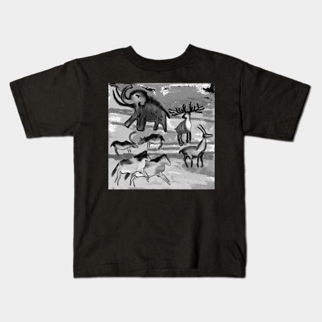 Cave Painting Kids T-Shirt by ShawnMThrasher